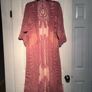 Source Unknown Pink Lace Cardigan